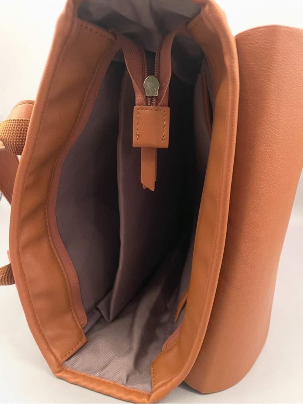 Kah&Kee Leather Laptop Backpack Diaper Bag Brown Travel Doctor Teacher Computer - Picture 11 of 12